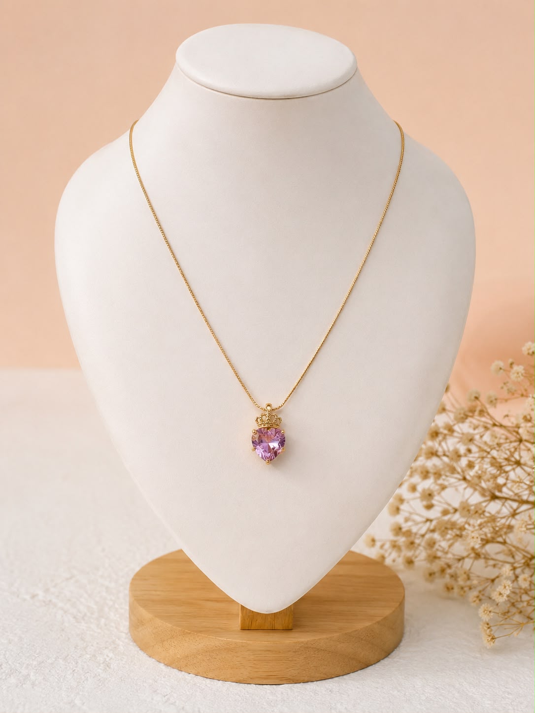 Royal Pink Heart Necklace