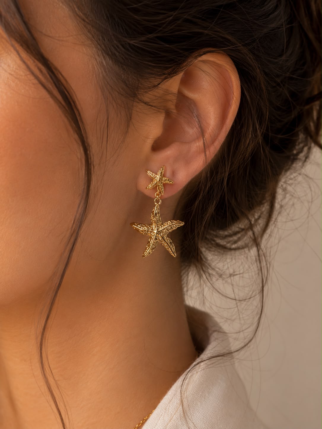 Golden Starfish Earrings