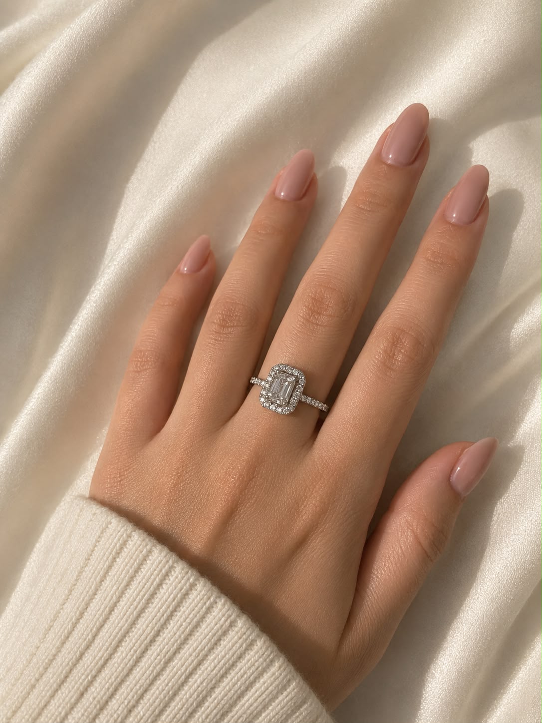 Emerald Halo Ring