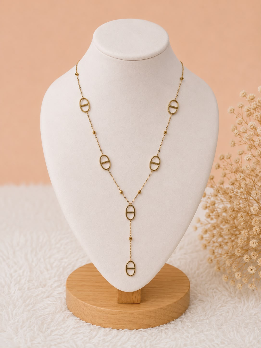 Minimal Oval Link Drop Necklace